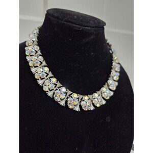 Vintage Lisner Aurora Borealis Choker Necklace Statement Estate